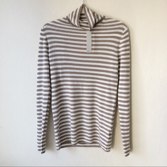 NWT Vince Striped Cashmere Turtleneck Sweater - Picture 2 of 5